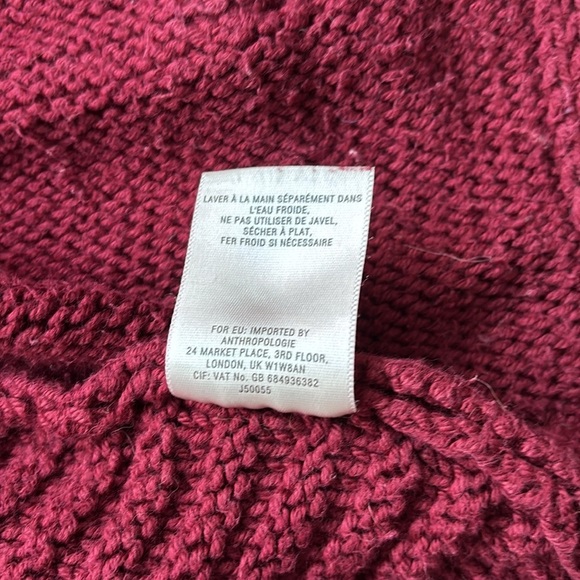Angel of the North | Anthropologie Burgundy Knit Cardigan with Pockets - Picture 12 of 13